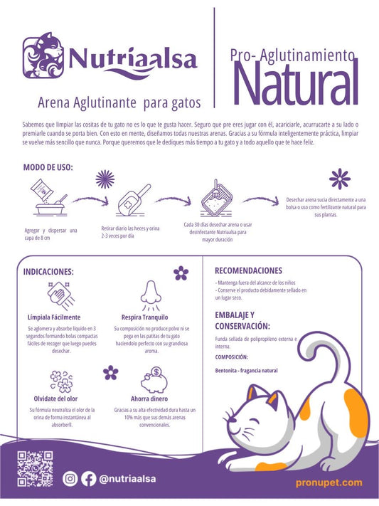 Arena de gato Pro- Aglutinamiento + FRAGANCIA NATURAL